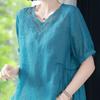 T-shirt for Women Summer Large Size Cotton T-shirt Soft Loose V Neck Casual Comfortable Pullover T-shirt Top