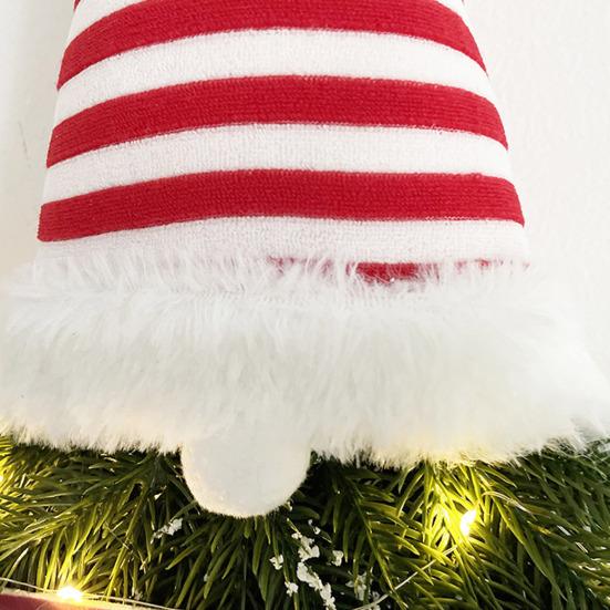 Yousheng Lighted Christmas Gnome Wreath Artificial Pine Spruce Wreath for Front Door Swedish Tomte Hanging Sign for Xmas Porch Indoor Outdoor Home