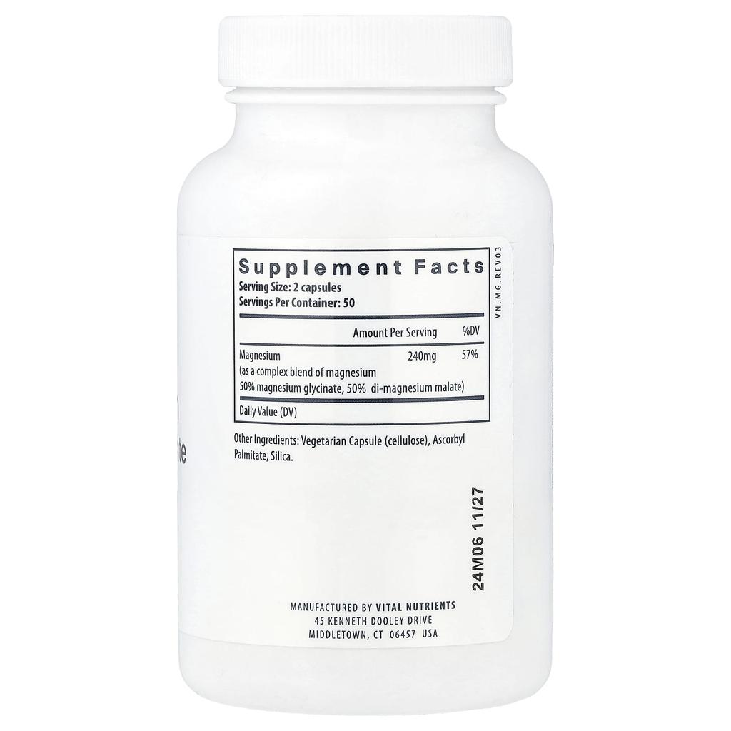 Magnesium, 240Mg, 100 Veggie Capsules (120Mg Per Capsule)