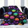3D Printed Flannel Blanket Halloween Pumpkin Soft All-Season Comfort Office Breaks Blanket | Playful Print Halloween Decorations