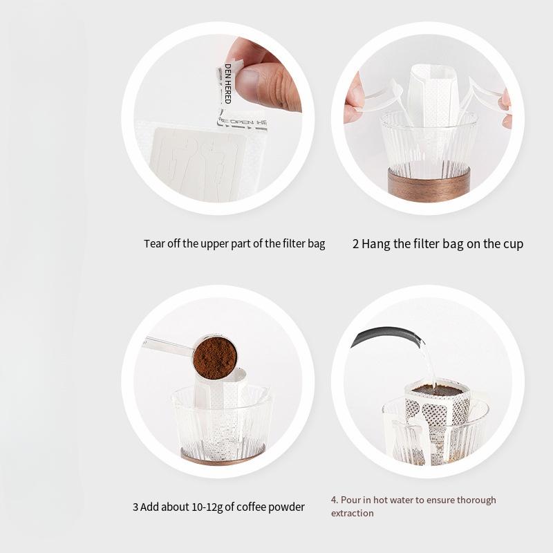 1 stk Hengende Øre Filterpose Kaffefilterpose Håndbrygget Kaffefilterpapir Hengende Øre Kaffepose Dryppkaffe Innerpose
