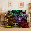 Coperta morbida in flanella F-FNAF Freddy per giochi horror, Coperta calda e accogliente per letto, divano, sofà, camera da letto, soggiorno, viaggi, picnic