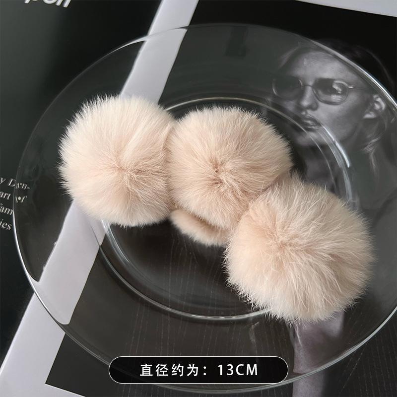 Japanese and Korean Rex Rabbit Hairball Hairpin Temperament Plush Grab Clip Autumn and Winter Extra Large Hair Volume Shark Clip
