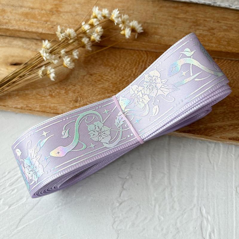 2.5cmx4.5m/Roll Packaging Ribbons Decorative Multiple Colors Brooch Badge Hot Stamping Pattern Headwear Hat Cartoon Gift Box