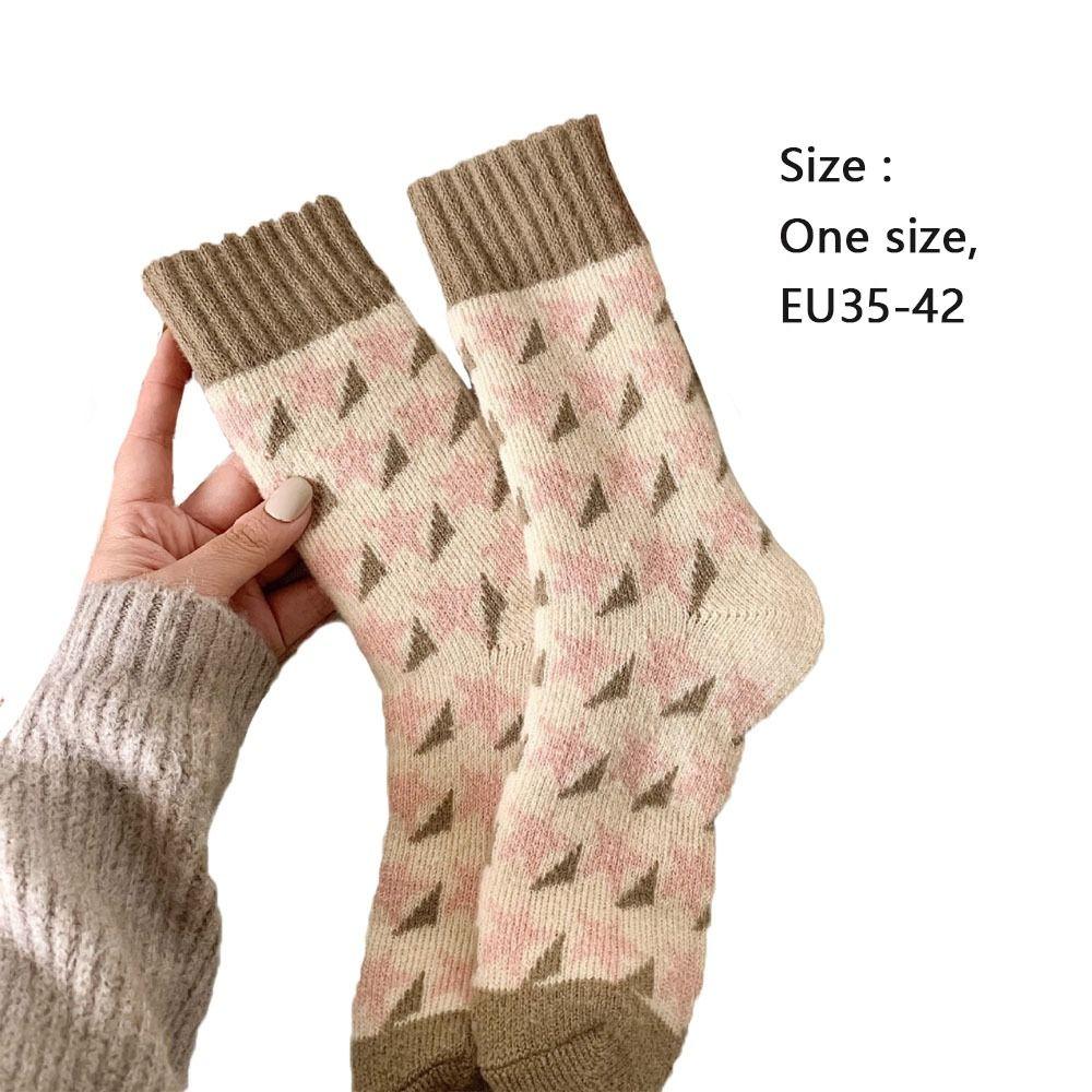 Thickened Women's Socks Cold Proof Warm Socks INS Style Thermal Long Socks  Autumn Winter