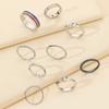 European and American Simple and Fashionable Irregular Ring, Metal Joint Ring with Diamonds and Oil Dripping Love Ring Set Nine-piece Set
