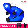 Full Face Motorcycle Helmet With Dual Visors Flip-Up Design Scooter E-Bike Riders