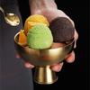 Double Walled Footed Stainless Steel Dessert Container Puddings Cup Ice Cream Bowl For Birthday Parties And Coffee Shops