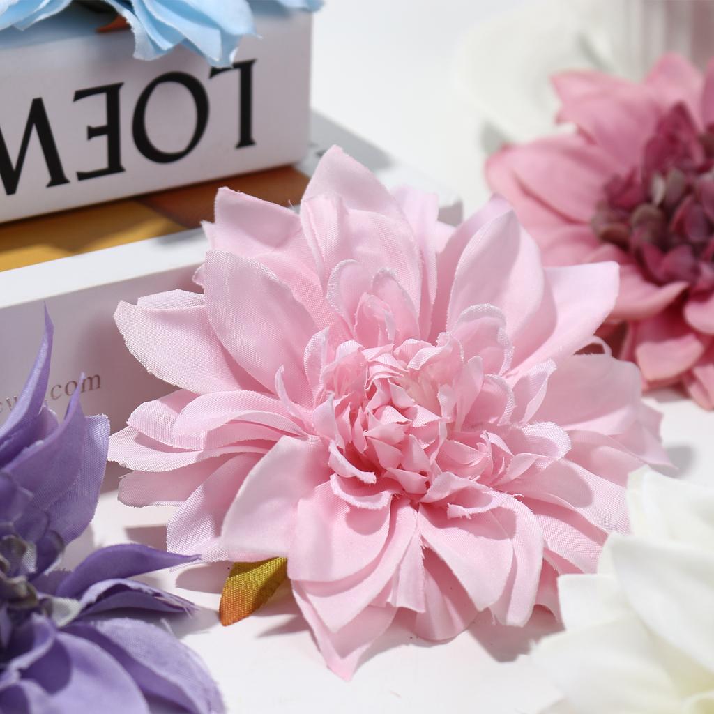 5/10 Stück 9cm Künstliche Dahlie Seidenblumenköpfe Simulierte Blume Heim Zimmer Dekoration Hochzeitsdekoration DIY Kranzzubehör