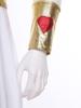 Mens Love God Costume Elastic Waist Contrast Color Heart Design Asymmetrical Skirt Metallic Sash Cuffs Set