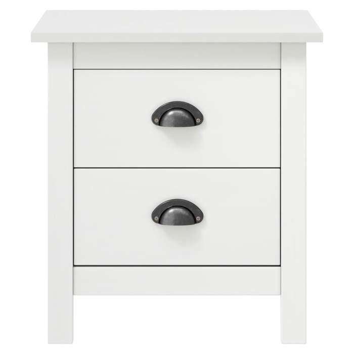 VidaXL Table de chevet Hill Blanc 46x35x49,5 cm Bois de pin solide 288904