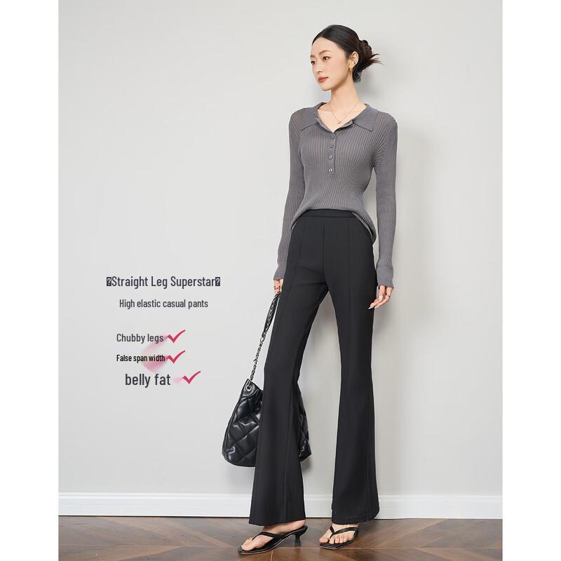 Demana Women's Tall Fit Spring Relaxed Flared Casual Pants