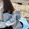 Round Label Canvas Shoes Student Men and Women Couple Shoes 211