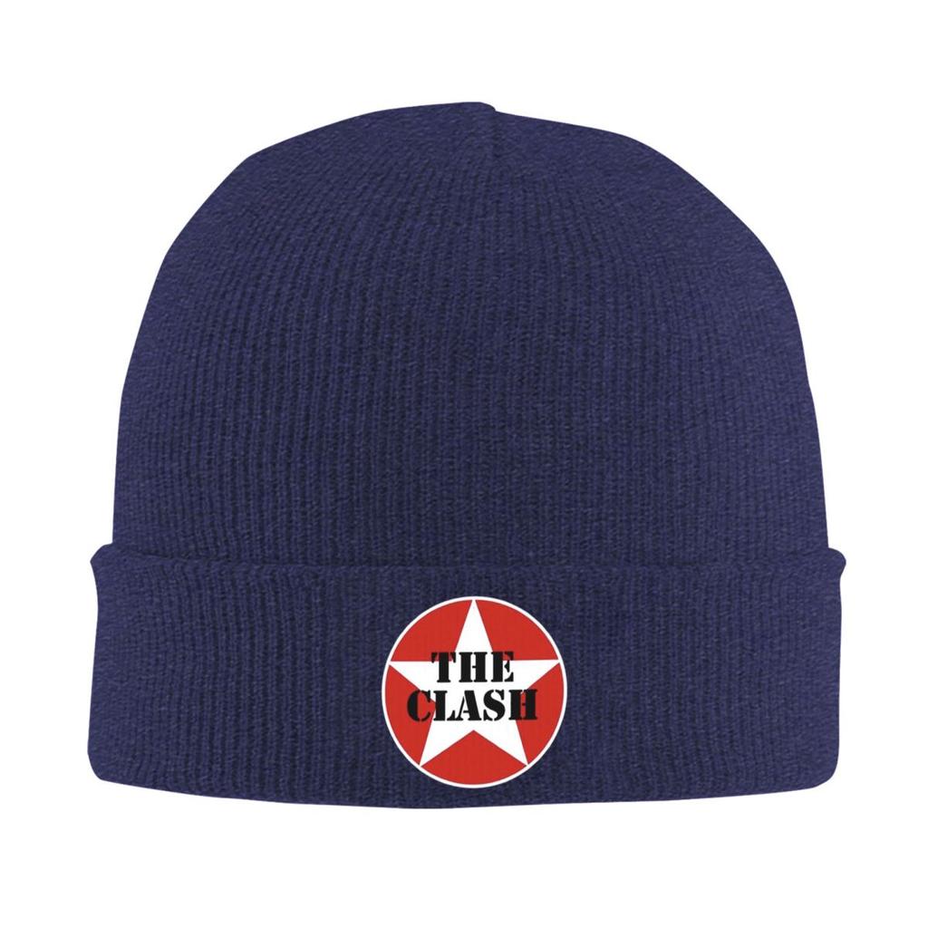 Rock Band Clash Logo Warm Knitted Cap Winter Knit Bonnet Hat Skullies Beanies Hip Hop Caps for Unisex