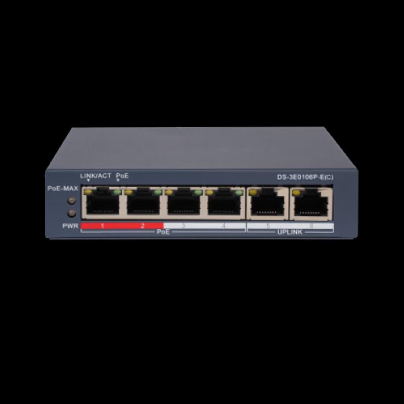 

Hikvision 6-Port 100Mbps POE Surveillance Switch