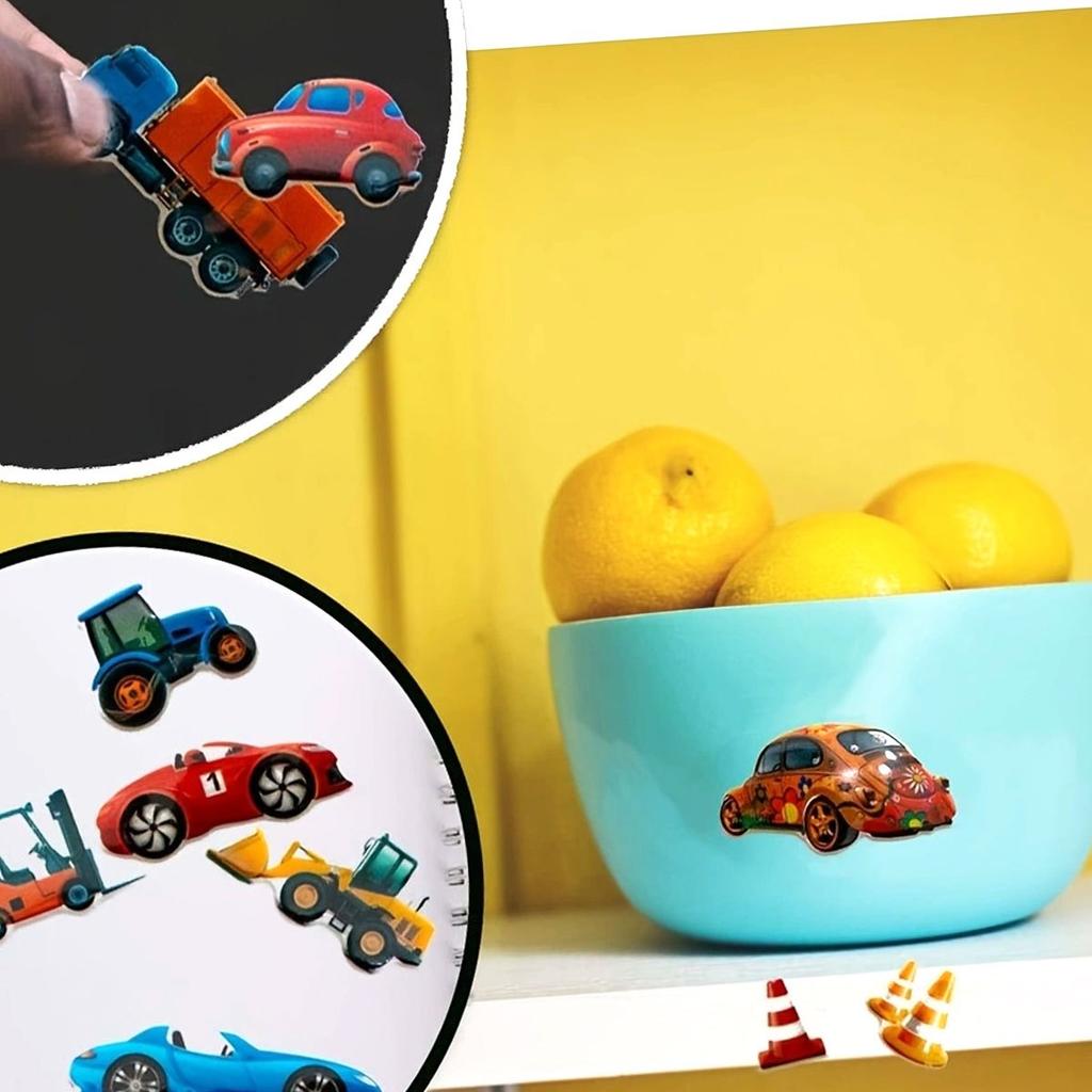 12pcs Vehicle Stickers Cars Fire Trucks Traffic Construction Buses Airplane Rocket and More 3D Puffy Stickers for Living roomZSY