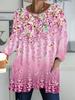 2025 Autumn Winter New Plus Size Women's Tops, Flower 3D Print Fashion Crew Neck Long Sleeve T-Shirts