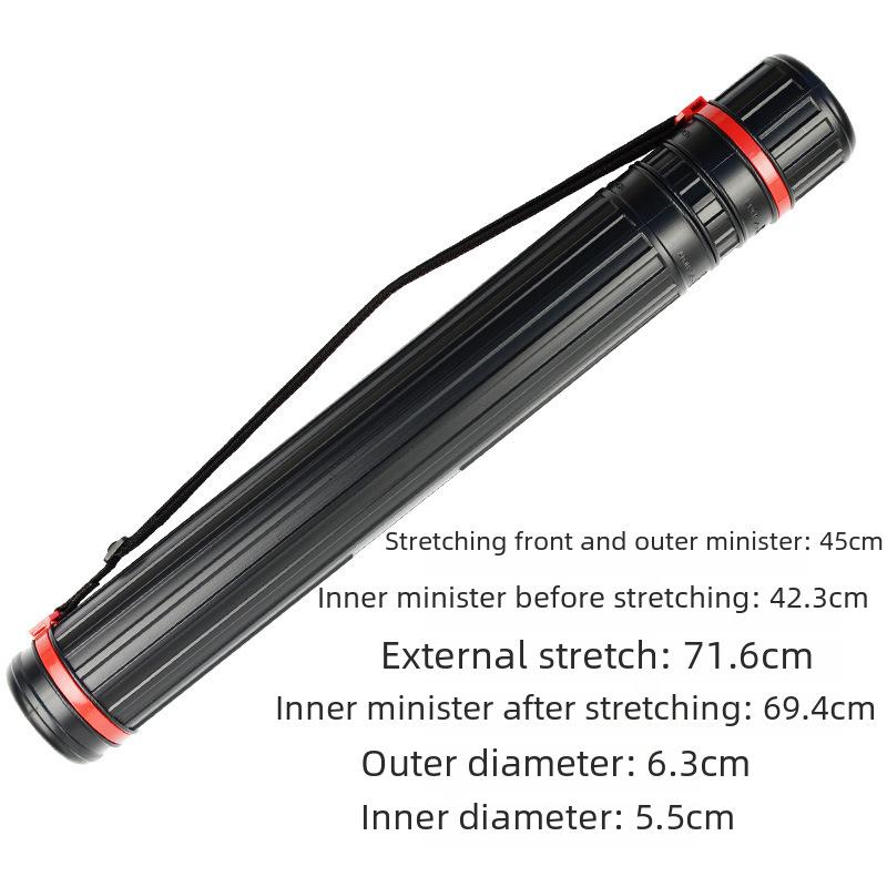 Black Plastic Retractable A1 Poster Tube | Portable Art & Drawing Storage Tube