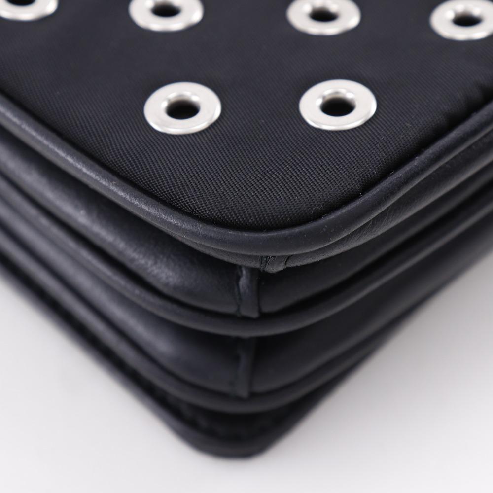 PRADA ChainShoulder Shoulder Bag punching black Nylon Women Used