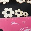 ABBY-100Pcs Wooden Flowers Ornaments With Hole Handmade Wooden Crafts Accessories Parts For Scrapbook DIY Home Decoration