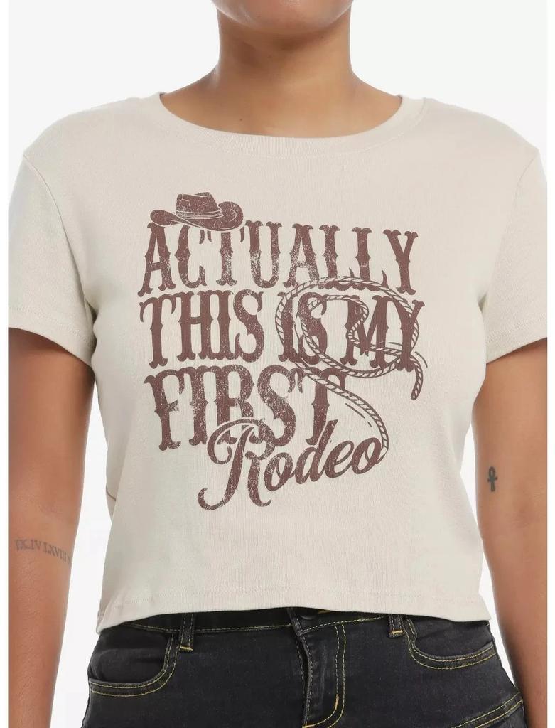 This Is My First Rodeo Juniors Hot Topic Bioworld Beige Baby T-Shirt NWT XL