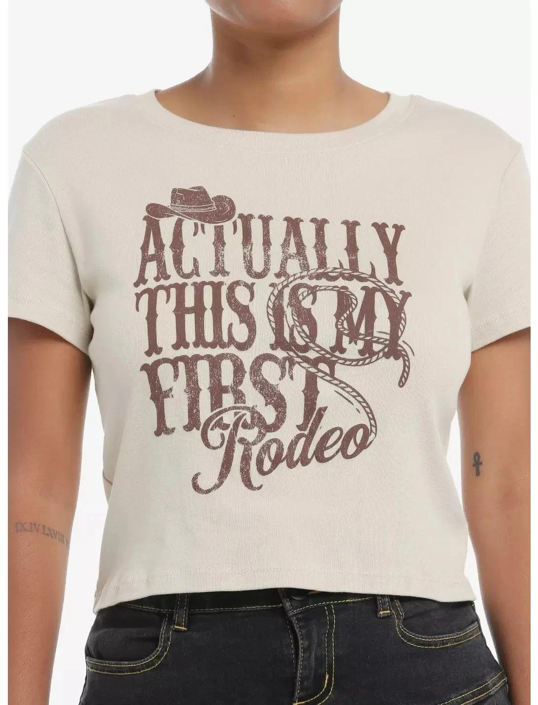 

This Is My First Rodeo Juniors Hot Topic Bioworld Beige Baby T-Shirt NWT Large 4XL