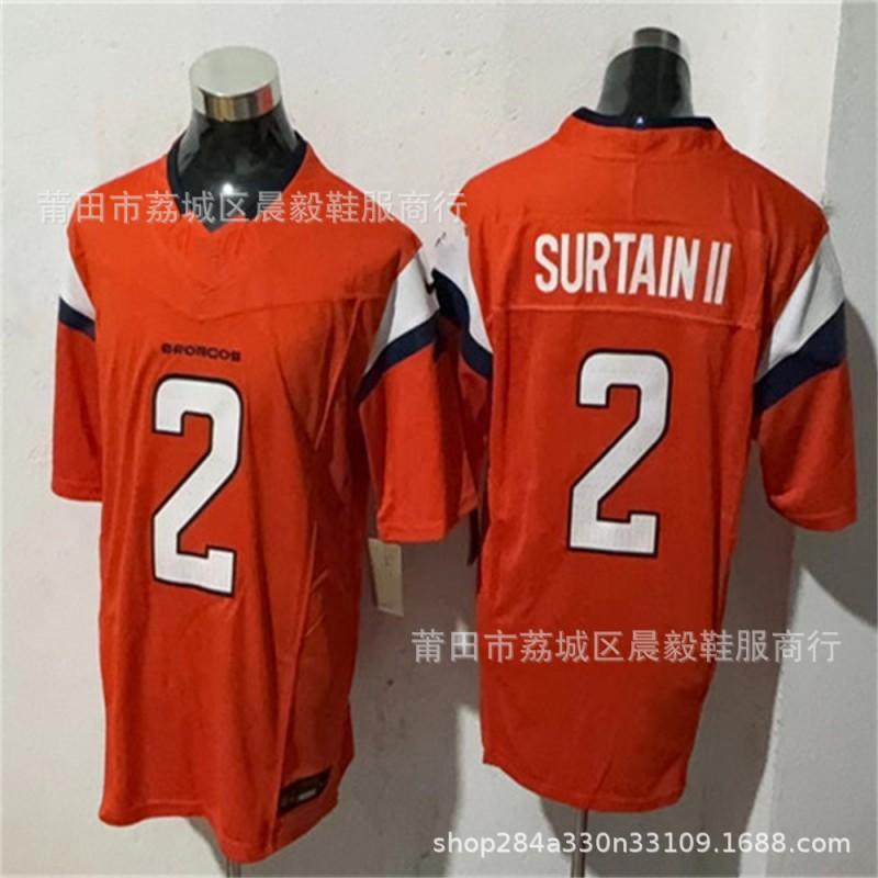 Mens NFL Style Rugby Jersey With Embroidered Numbers 7 Elway 33 Williams 10 Nix 2 Broncos Team