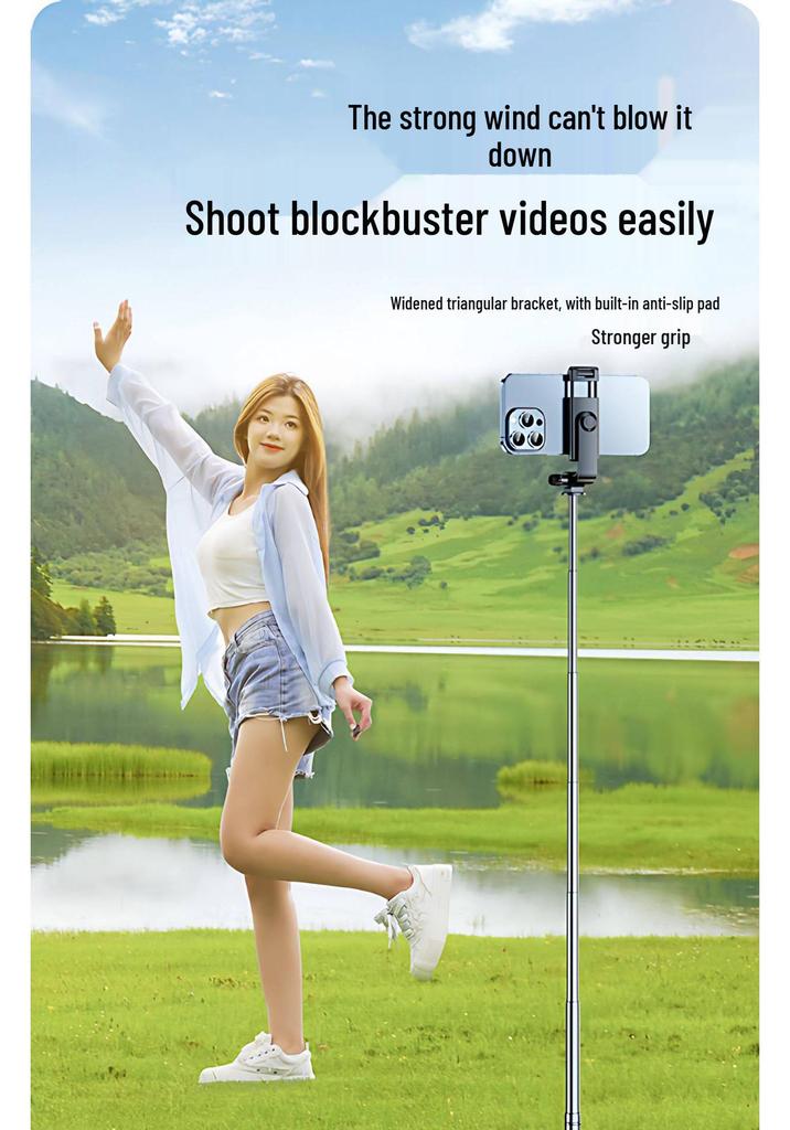 2025 Portable Selfie Stick Tripod with 360° Rotation for Phone and Live Streaming