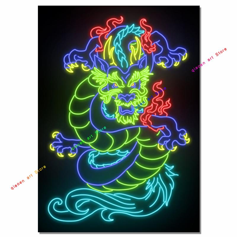 Neon Signs Sign Sign Coconut Palm Pineapple Rose Neon Effect Canvas Painting Wall Art Print Painting for Room Home Decor