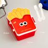 Food Grade Cartoon Bento Box Hamburger French Fries Leakproof Portable Lunch Box Divided Food Container Picnic