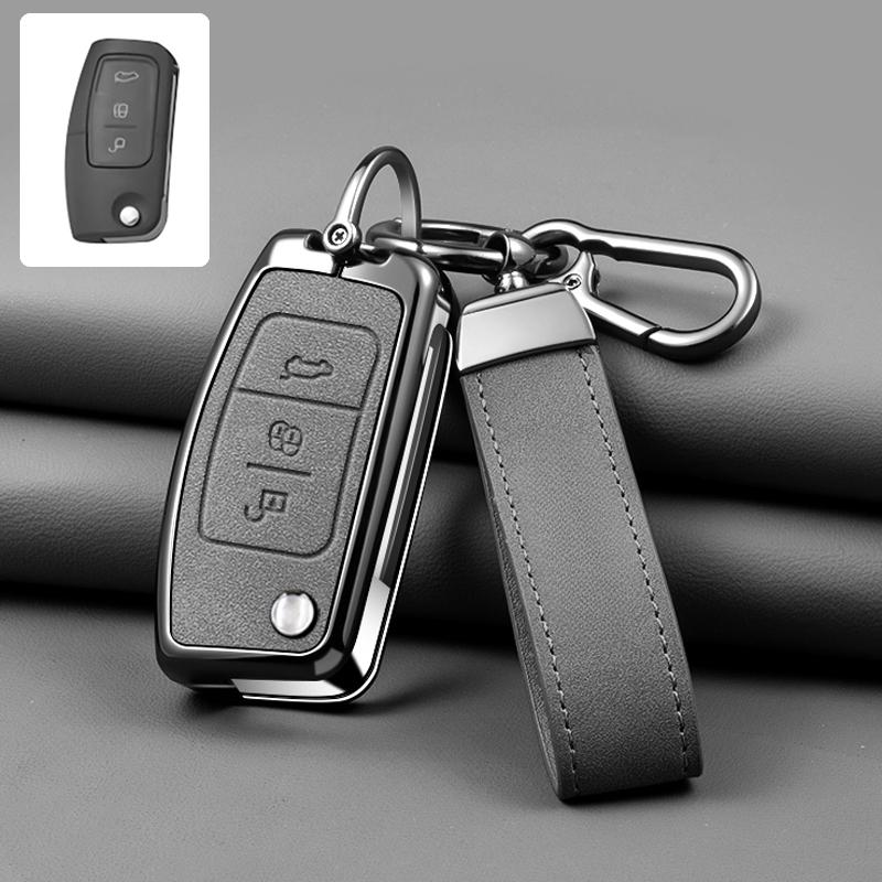 For Ford Focus 2 Mk2 Fiesta Mondeo Galaxy Falcon Territory Ecosport Kuga Escape Car Key Case Cover Shell Keychain Accessories
