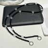 Perlebesatt Telefon-Lanyard Crossbody 1,2m Anti-Mistet Telefon-Smykkekjeder med Festelapp