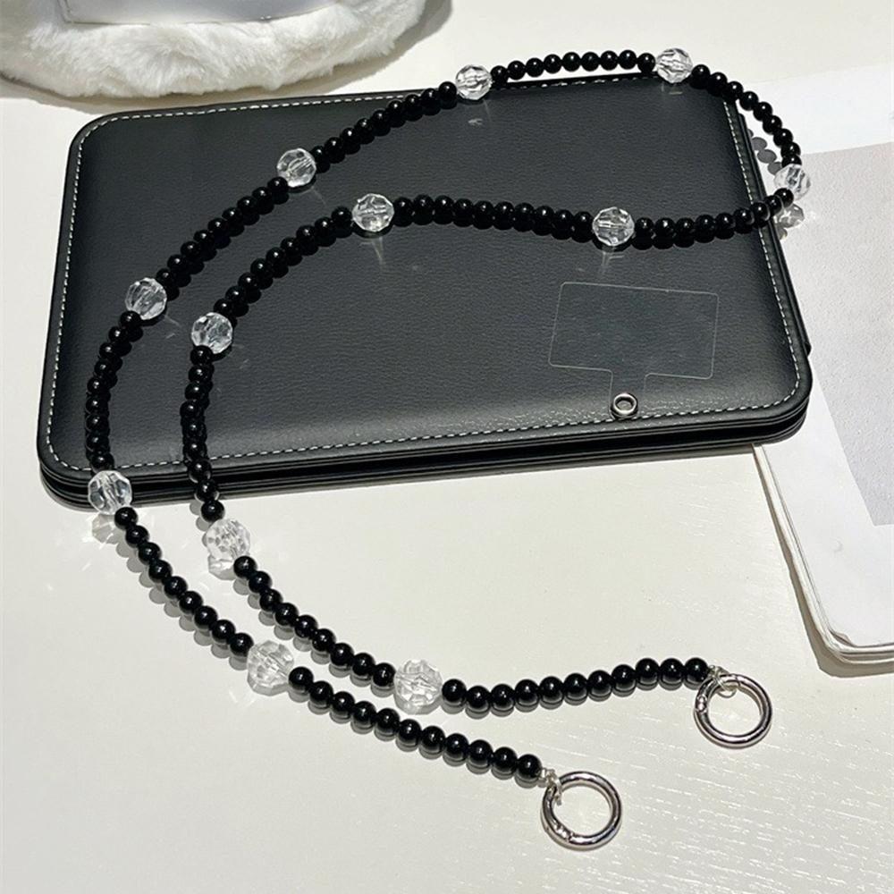 Perlebesatt Telefon-Lanyard Crossbody 1,2m Anti-Mistet Telefon-Smykkekjeder med Festelapp