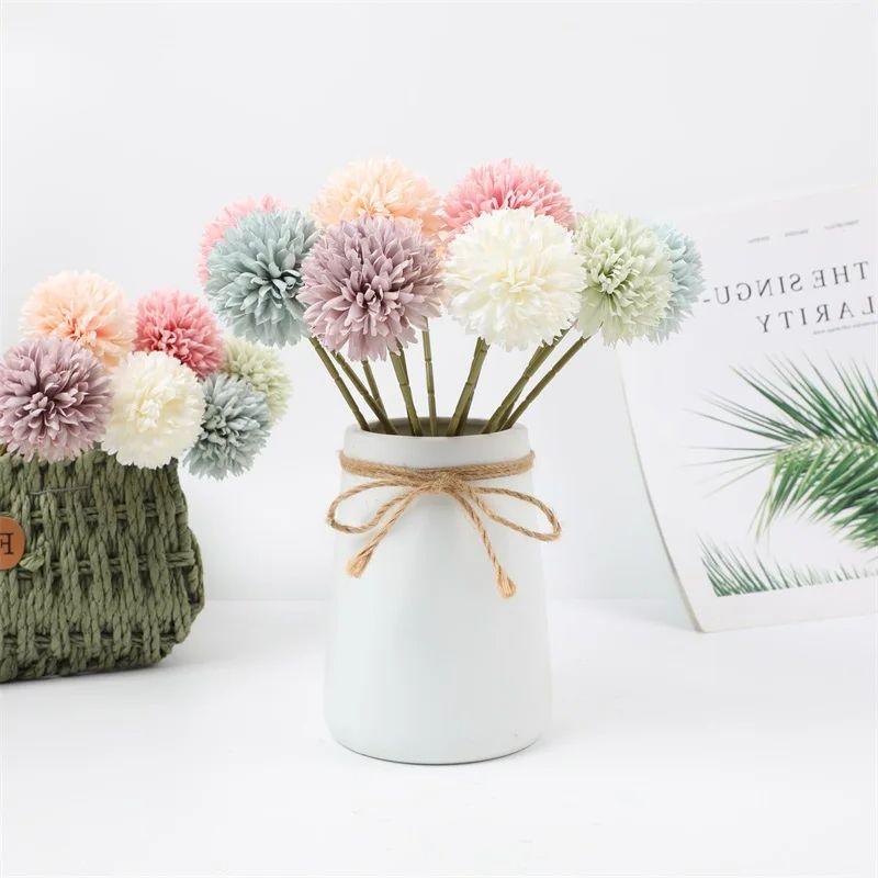 5Pc Hydrangea Artificial Flowers Home Bedroom Decor Wedding Decoration Fake Flower Craft Room Vase Decor Accessories Center Tabl