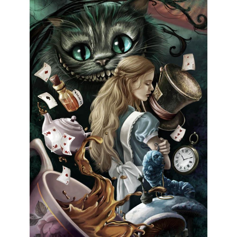 Alice In Wonderland 5D DIY Diamond Painting Mosaic Disney Cartoon Art Cross Stitch Embroidery Rhinestones Home Decor Kids Gift