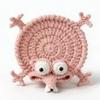 Handmade Crochet Craft Knitted Drink Coaster Soft Knitted Cute Cartoon Cup Mat  Daily Drink Cup Mat