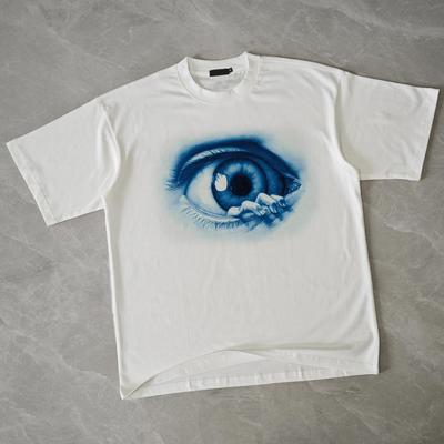 Streetwear Augen Grafik Schwarzes T-Shirt Baumwolle Unisex Oberteile T-Shirts Sommer Kurzarm T-Shirt