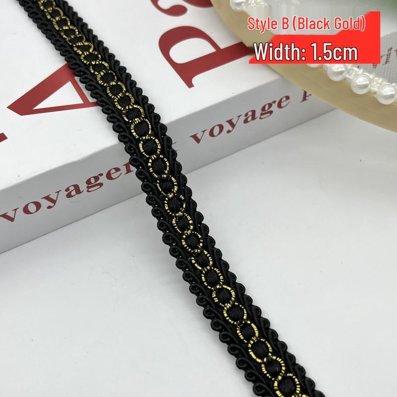 Handmade Gold & Silver Thread Lace: Song Brocade National Style for DIY Clothing, Cuffs, Curtains, and Cushion Decoration.