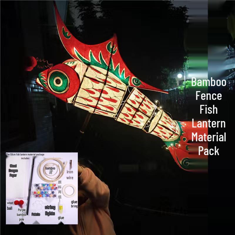 Bamboo Fish Lantern DIY Kit for Mid-Autumn & Lantern Festivals - Intangible Cultural Heritage Craft