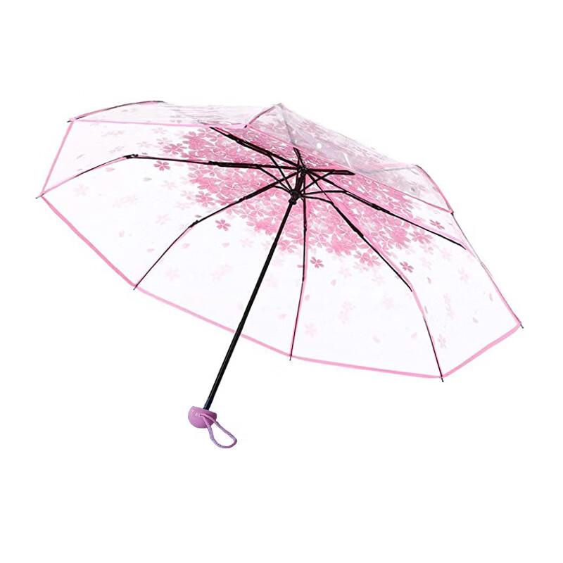 Transparent Cherry Blossom Foldable Umbrella