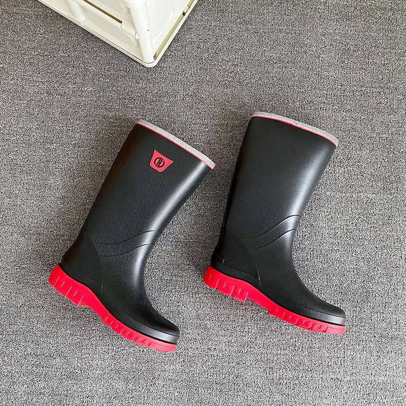 Four Seasons Fashion Neue hohe Regenstiefel Unisex Outdoor Casual wasserdichte rutschfeste Arbeitsregenstiefel Übergröße 39-45 Regenstiefel