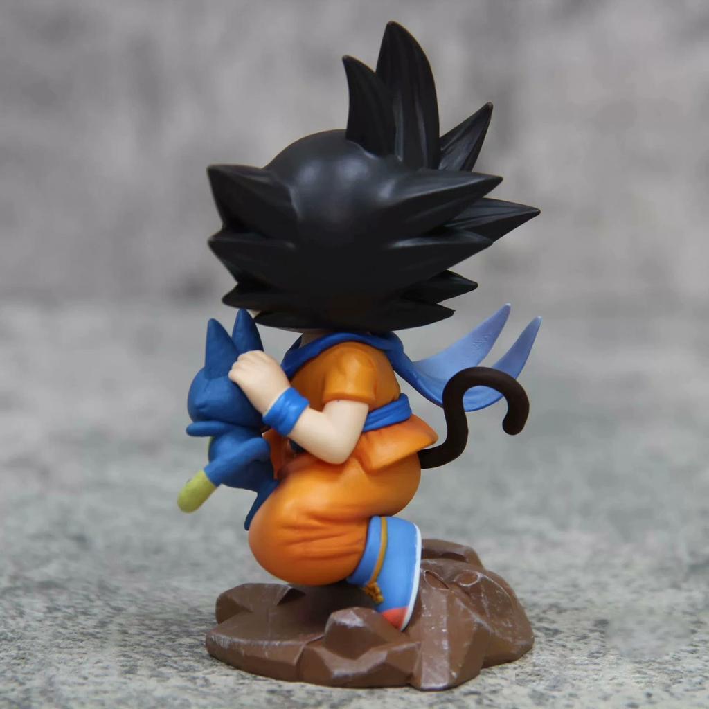 10CM Anime Dragon Ball Z Son Goku Figur Modell Spielzeug Hält Poole Niedliches Modell Spielzeug Geschenk Sammlung Kindheit Goku Action Figur