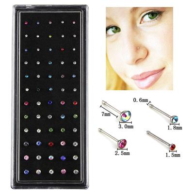 60X   Nose Ring Bone Stud Stainless Steel Body Piercing Jewelry