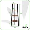 Dark Brown Shelf Bookcase for Living Room Bedroom Begryf 34X34X125