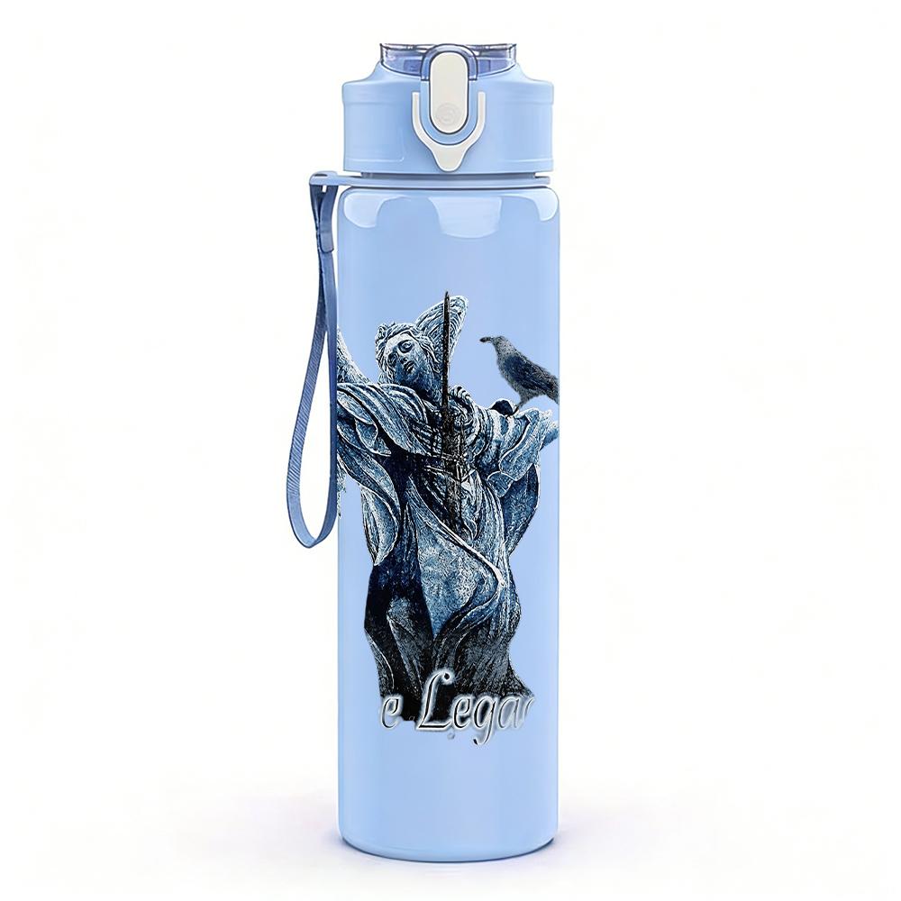 1PC Blue Demon Fantasy Dark Grunge Print 750ml Portable Sports Water Bottle Leakproof Gym Outdoor Travel Drink Cup