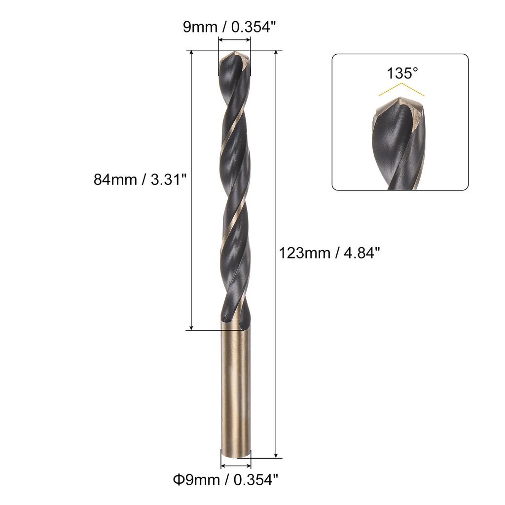 2pcs High Speed Steel Twist Jobber Drill Bit 7/8/9/10/11/12/13mm Titanium Nitride Coated M2 for Handheld Drills Drilling Machine