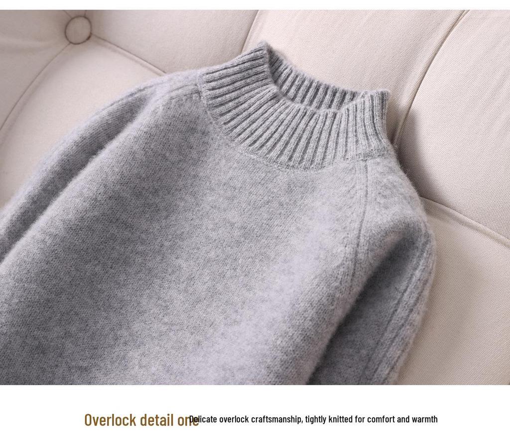 100% Pure Wool Kids' Thick Pullover Sweater - Warm Woolen Base Shirt for Boys & Girls