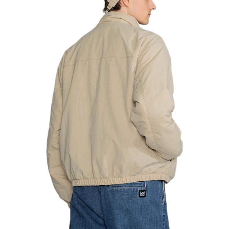 Lee Solid Color Logo Print Stand Collar Jacket Men Jackets Beige LMT00401520004197W000