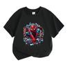 Kids Boys Girls 100% Cotton Crew Neck Short Sleeve T-Shirt, Superhero Web City Graffiti Print Casual Soft Breathable Tee for Daily Outdoor Play Wear
