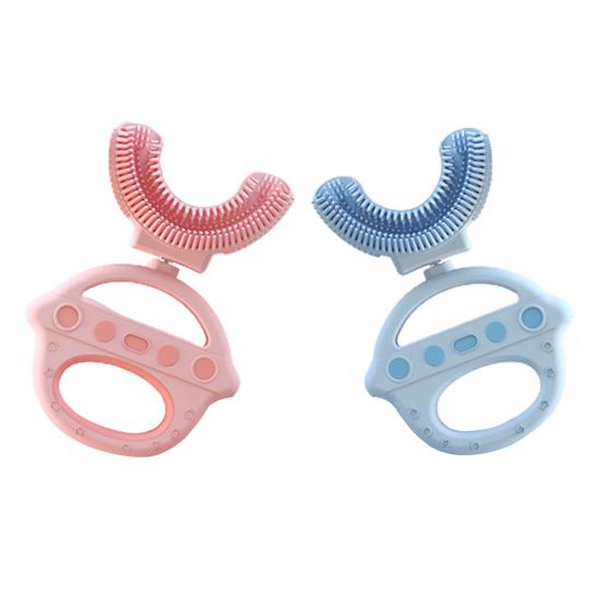 Spazzolino per bambini Materiale per uso alimentare Rimuovi le macchie dei denti A forma di U Bocca intera Pulizia dei denti Spazzolino per bambini